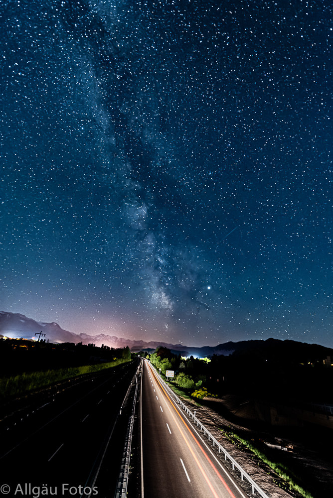 Milchstrasse über B19, Richtung Sonthofen